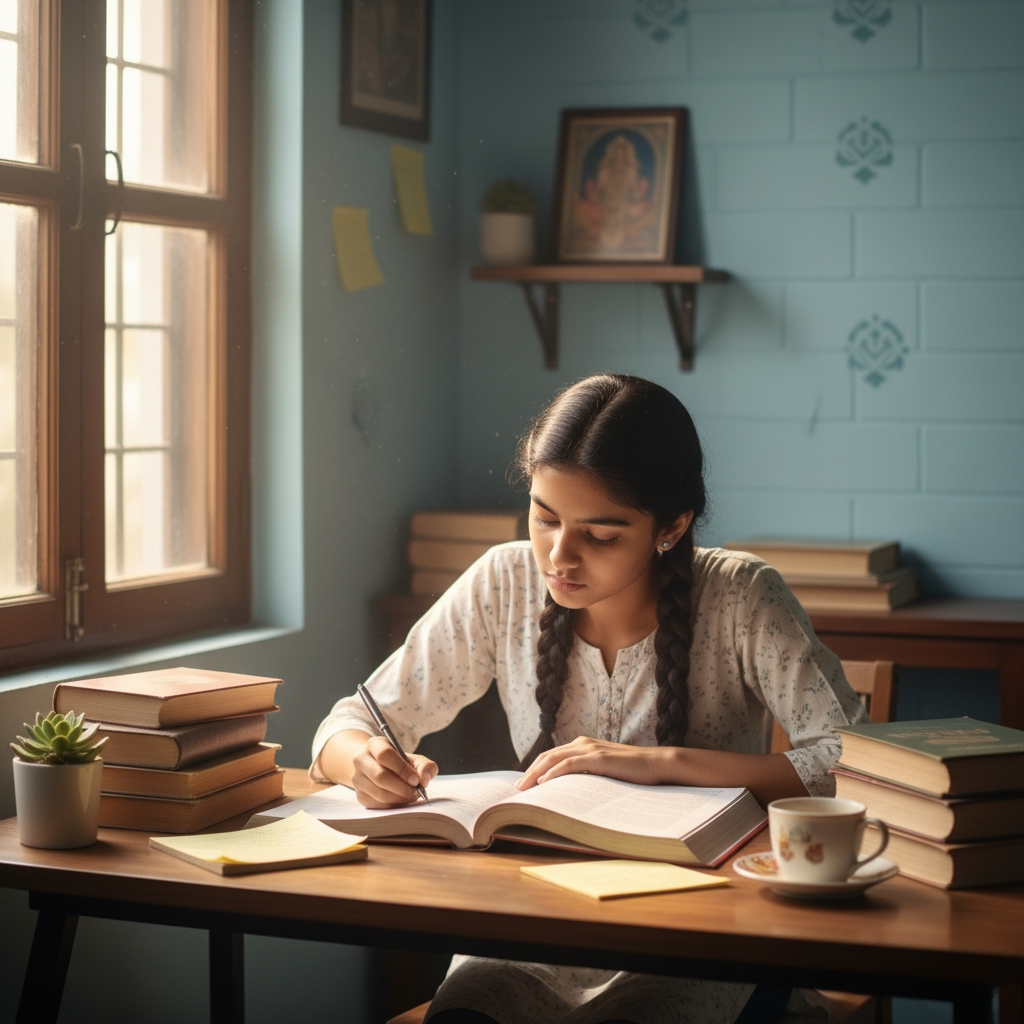 Student studying at Tattvam